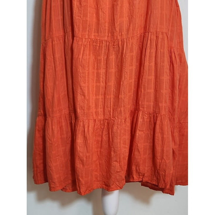 Old Navy Orange Boho Tiered Sundress Size Large Tall