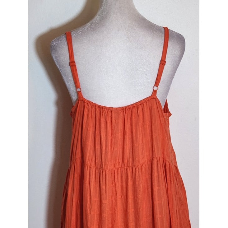 Old Navy Orange Boho Tiered Sundress Size Large Tall