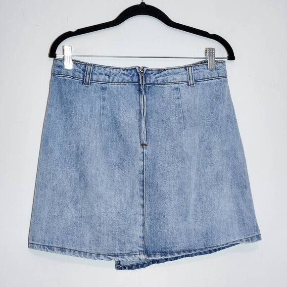 Gianni Bini Distressed Denim Mini Skirt Size 9 Mini Jean Wrap Skirt