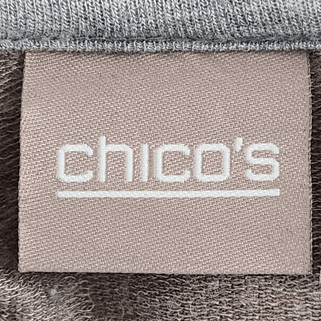 Chico's Tan and Gray Cowl Neck Colorblock Top Size Medium Chico's Cowl Neck Top