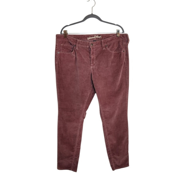 Universal Thread Mauve Pink Mid-Rise Skinny Corduroy Pants Size 16