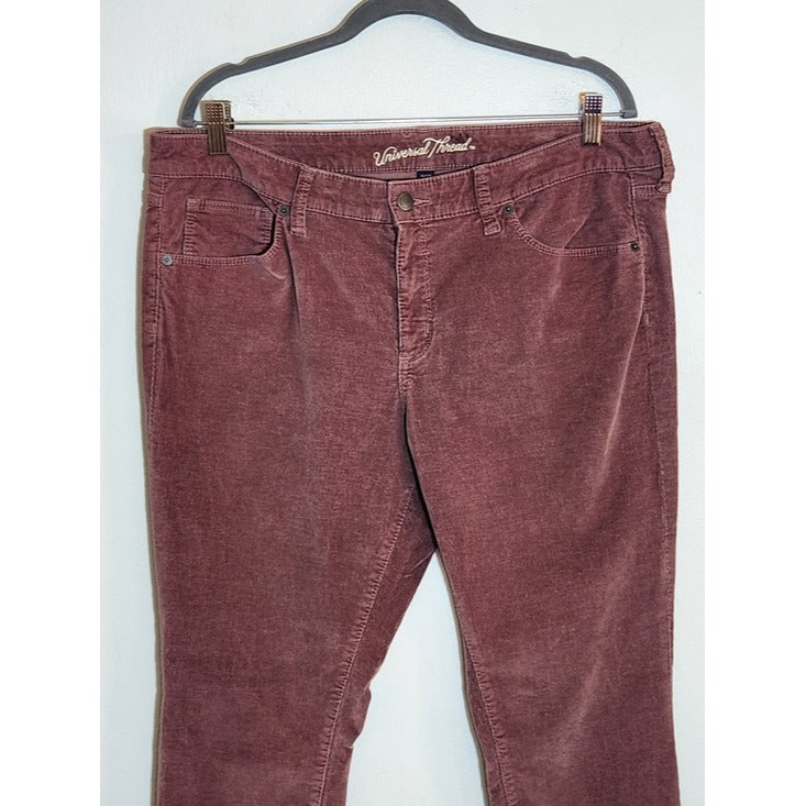 Universal Thread Mauve Pink Mid-Rise Skinny Corduroy Pants Size 16