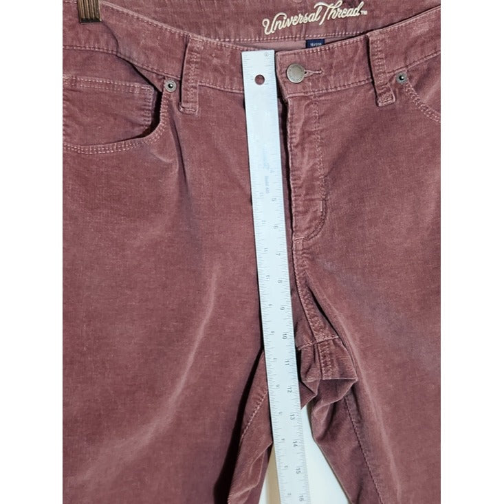 Universal Thread Mauve Pink Mid-Rise Skinny Corduroy Pants Size 16