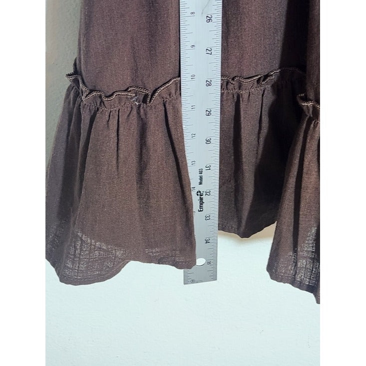 Altar'd State Chocolate Brown Smocked Mini Dress Size Large NWT