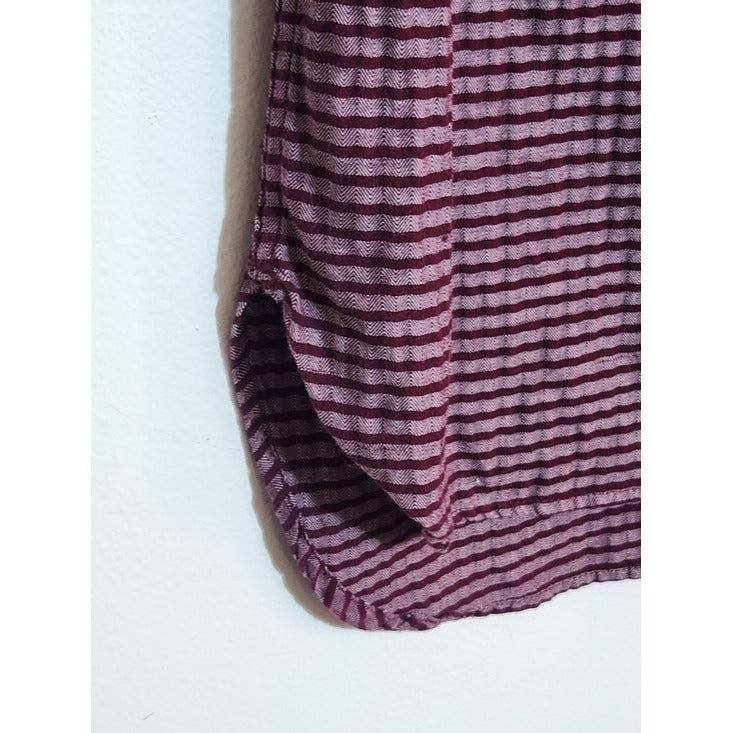 Merona Half-Button Down Burgundy Tunic with Long Sleeves Size Large