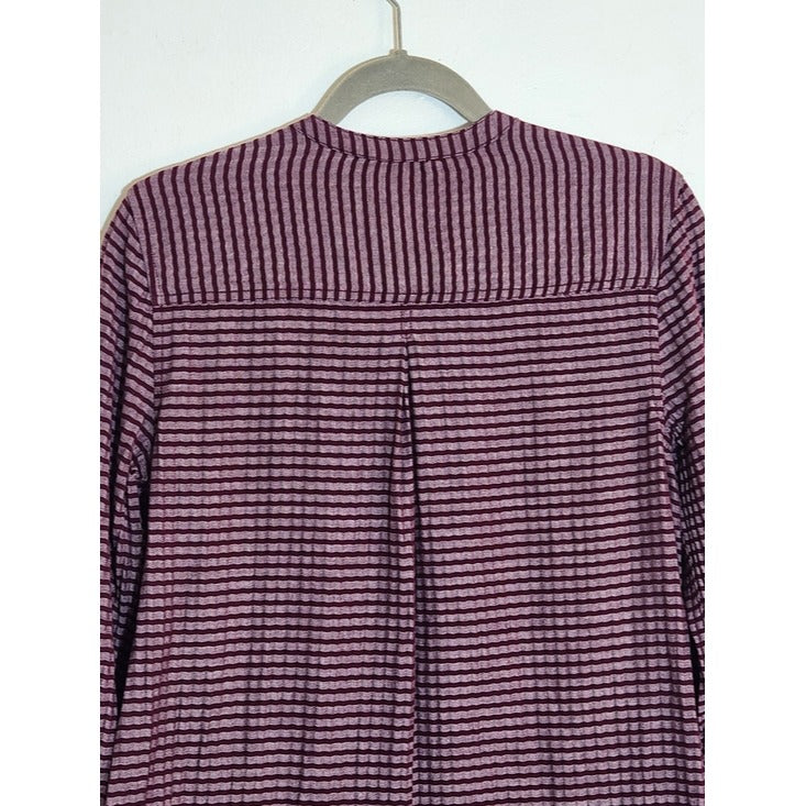 Merona Half-Button Down Burgundy Tunic with Long Sleeves Size Large