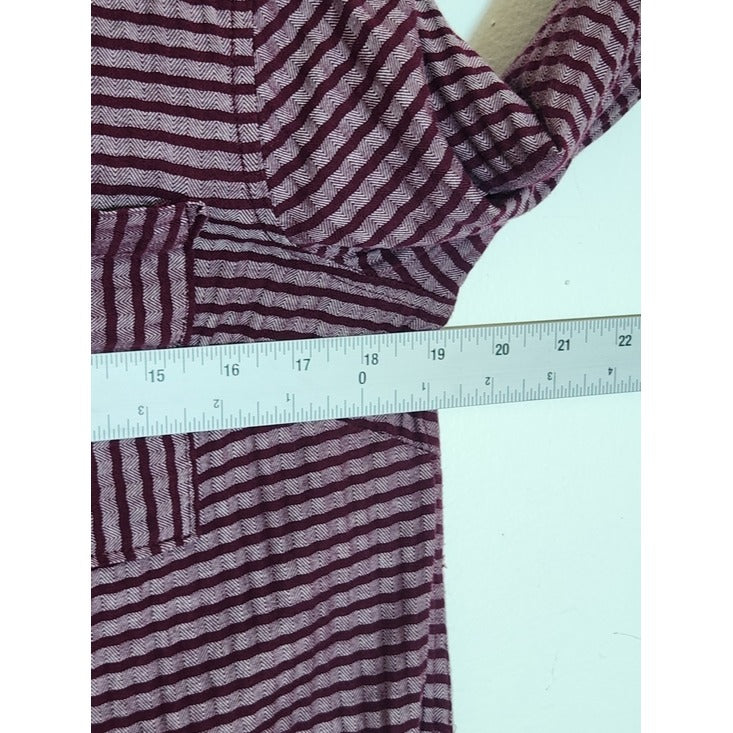 Merona Half-Button Down Burgundy Tunic with Long Sleeves Size Large