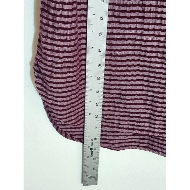 Merona Half-Button Down Burgundy Tunic with Long Sleeves Size Large