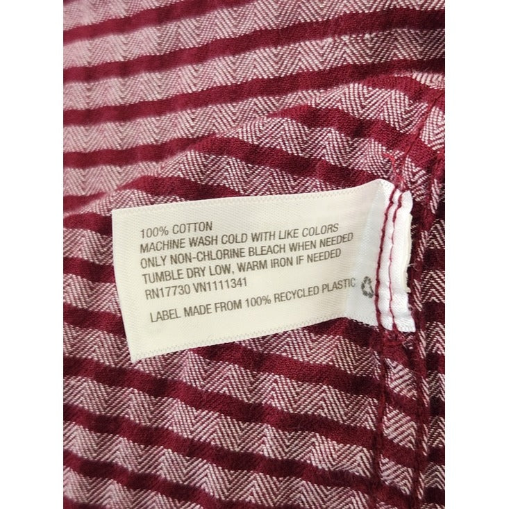 Merona Half-Button Down Burgundy Tunic with Long Sleeves Size Large