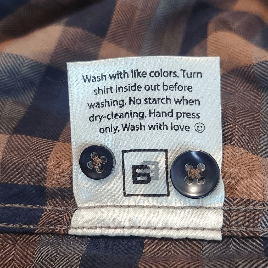 Bachrach Platinum Brown and Blue Plaid Button-Up Shirt Size 3XL