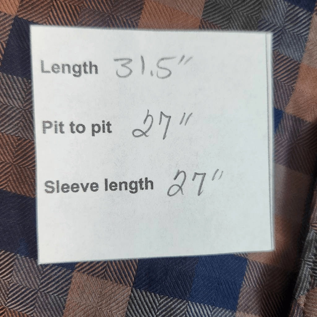 Bachrach Platinum Brown and Blue Plaid Button-Up Shirt Size 3XL