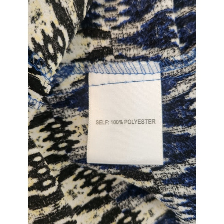 Rose & Olive Navy Ikat Print Peasant Blouse Size 1X