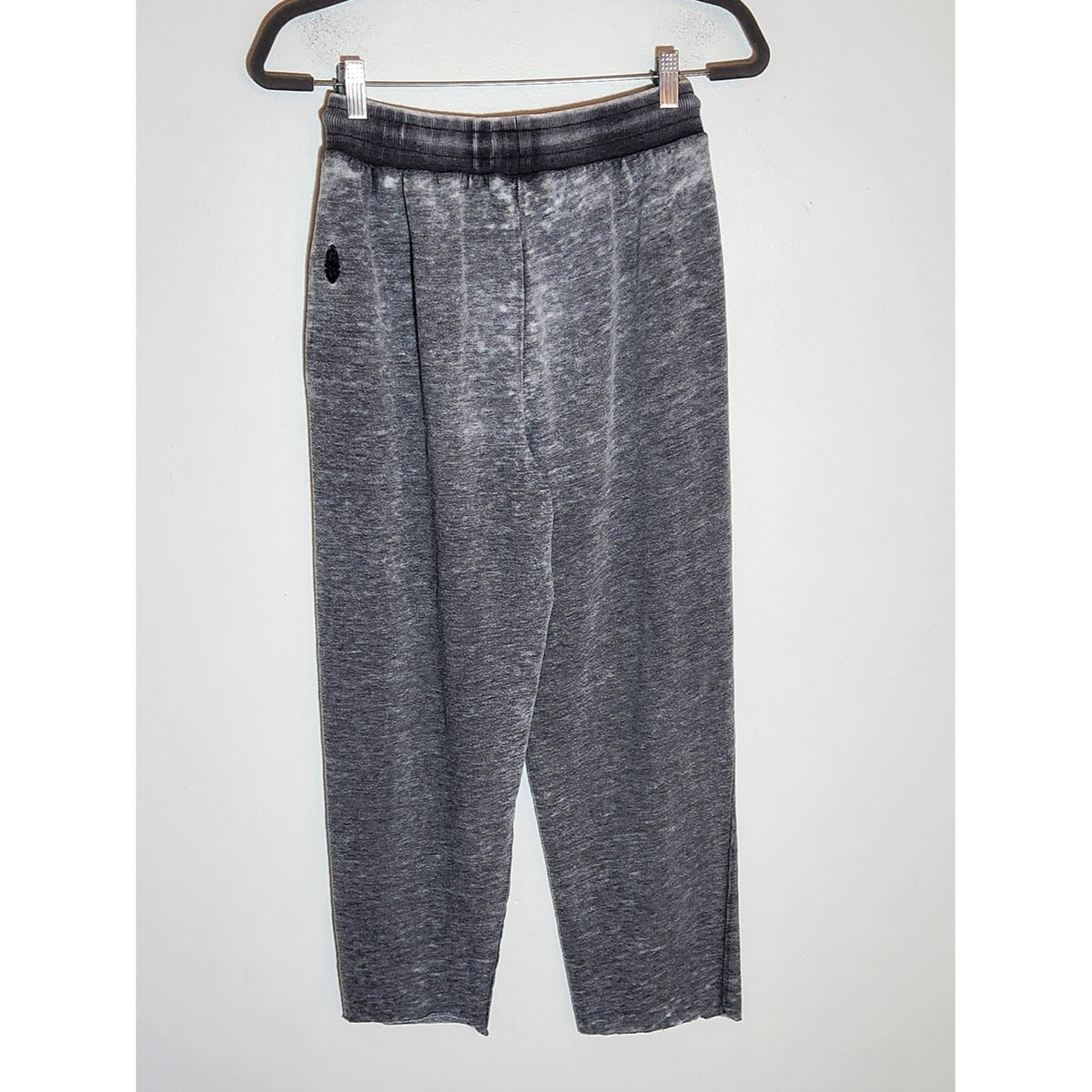 Free People Movement Gray Distressed Pull-On Cropped Drawstring Pants Size XS