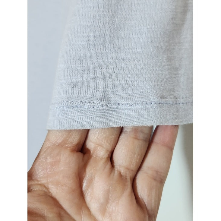 J. Jill Light Blue Pima Cotton Scoop Neck Tee Size Large Flaw