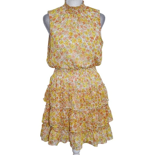 1. State Tiered Ruffle Floral Sleeveless Dress Size Medium Wedding Guest Dress