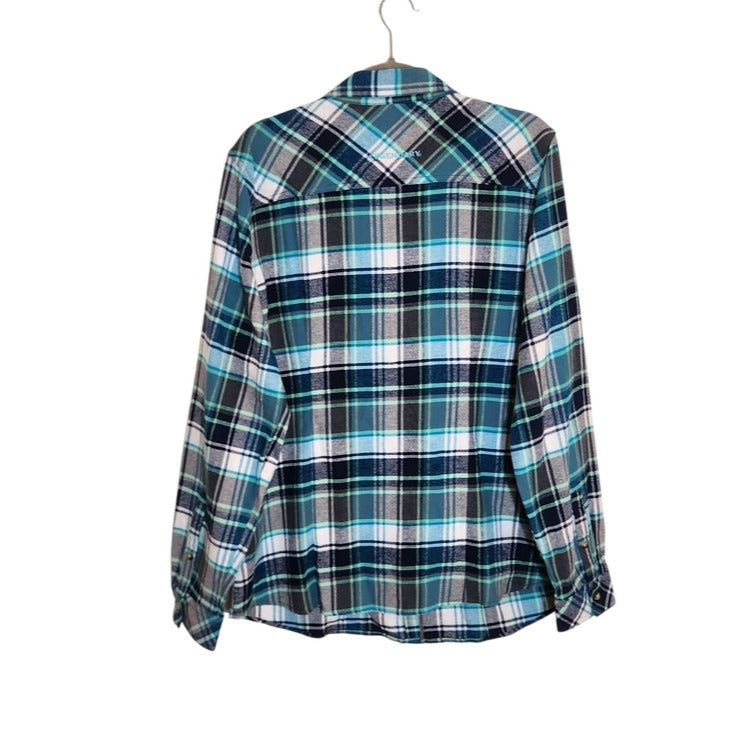 Legendary Whitetails Blue Plaid Flannel Shirt Size XL