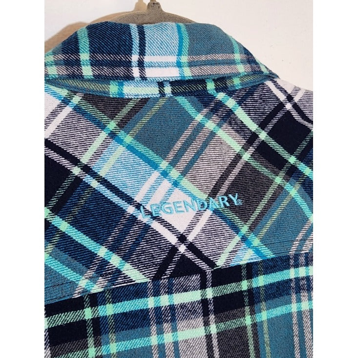 Legendary Whitetails Blue Plaid Flannel Shirt Size XL