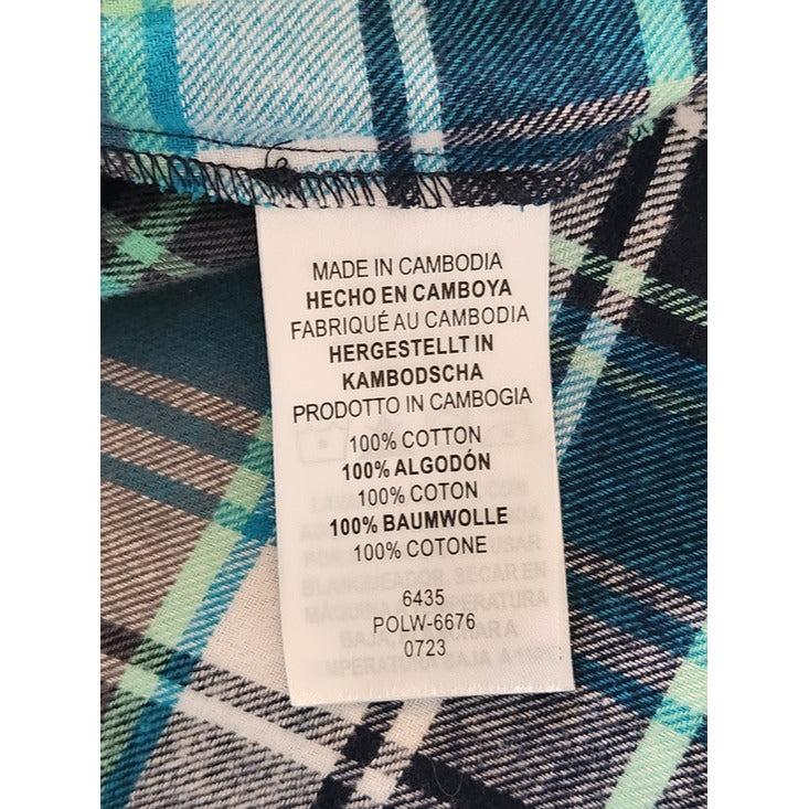Legendary Whitetails Blue Plaid Flannel Shirt Size XL