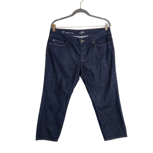 LOFT Womens Dark Wash Modern Crop Jeans Size 10