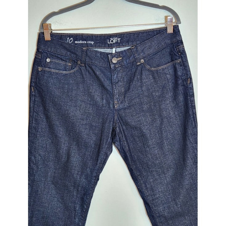 LOFT Womens Dark Wash Modern Crop Jeans Size 10