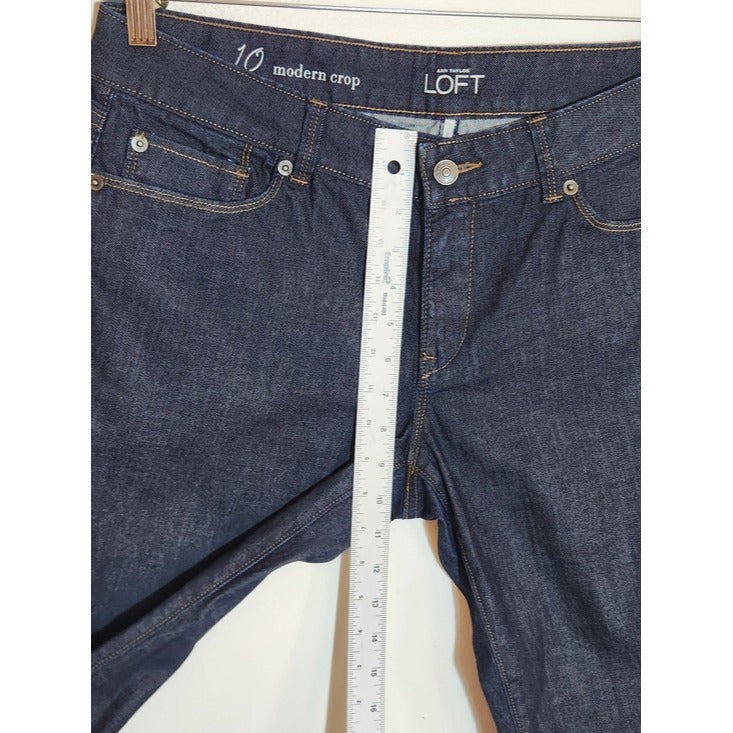 LOFT Womens Dark Wash Modern Crop Jeans Size 10