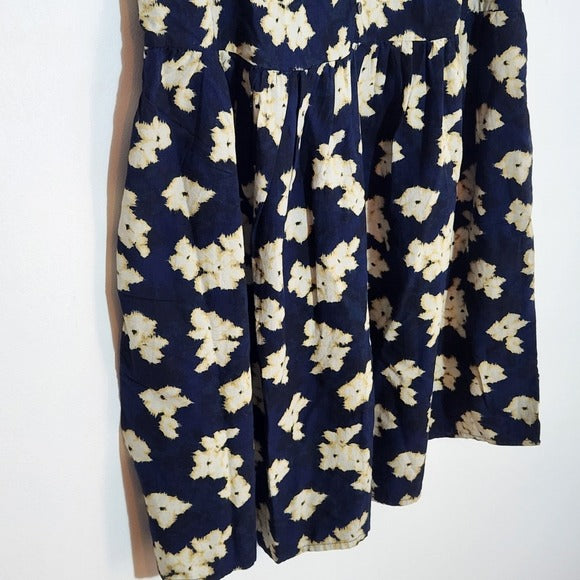 Time and Tru Navy Floral Print Babydoll Mini Dress Size Large NWT