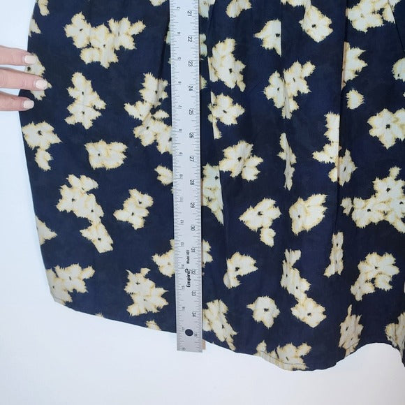 Time and Tru Navy Floral Print Babydoll Mini Dress Size Large NWT