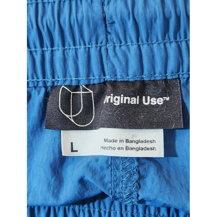 Original Use Mens Casual Blue Pull-On Nylon Shorts Size Large