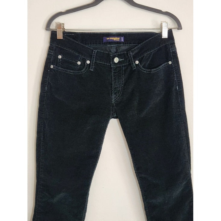 Levi's Superlow Slim Fit Dark Green Corduroy Pants Size 29 x 30