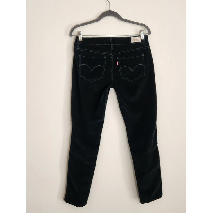 Levi's Superlow Slim Fit Dark Green Corduroy Pants Size 29 x 30