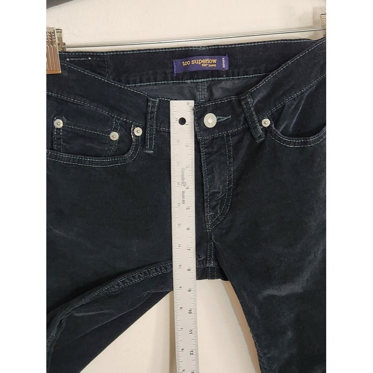 Levi's Superlow Slim Fit Dark Green Corduroy Pants Size 29 x 30