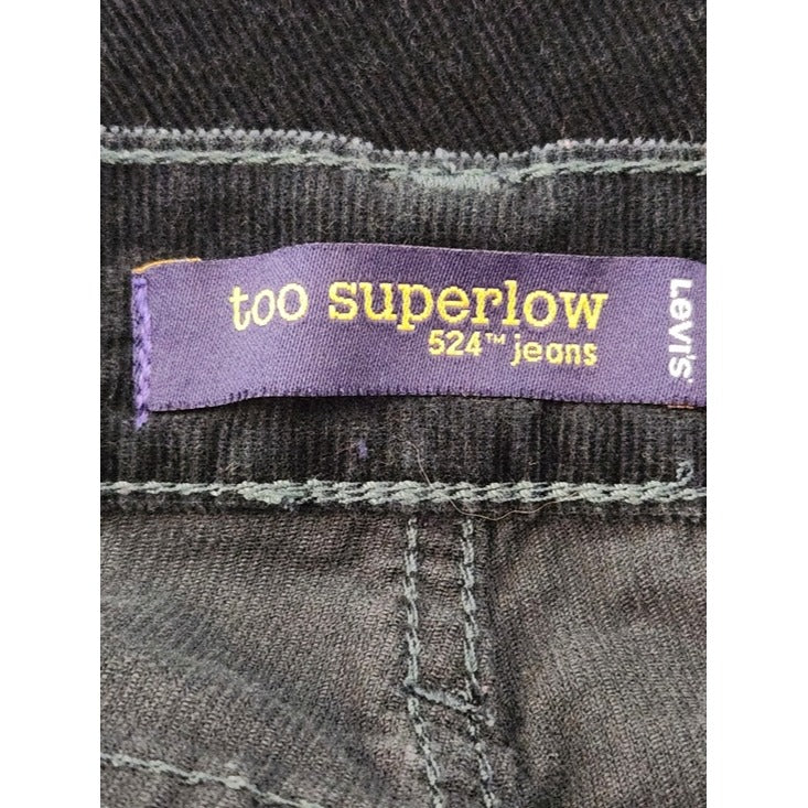 Levi's Superlow Slim Fit Dark Green Corduroy Pants Size 29 x 30