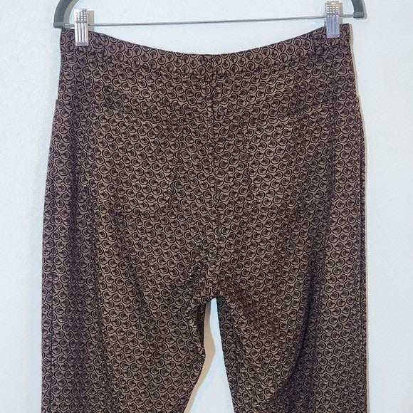 Harold's Brown Print Straight Leg Cropped Pants Size 10 Preppy Brown Print Pants
