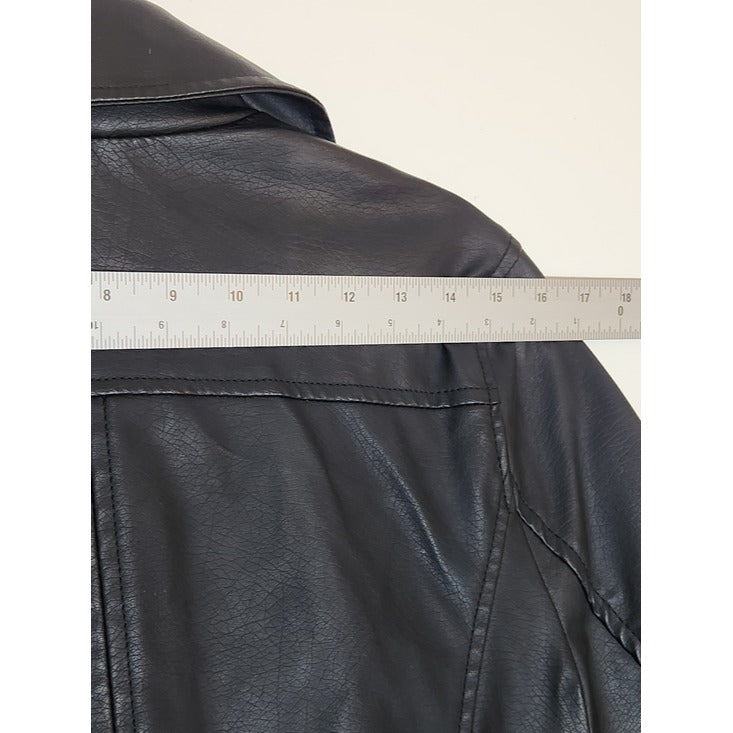Celebrity Pink Black Faux Leather Moto Jacket Size Medium