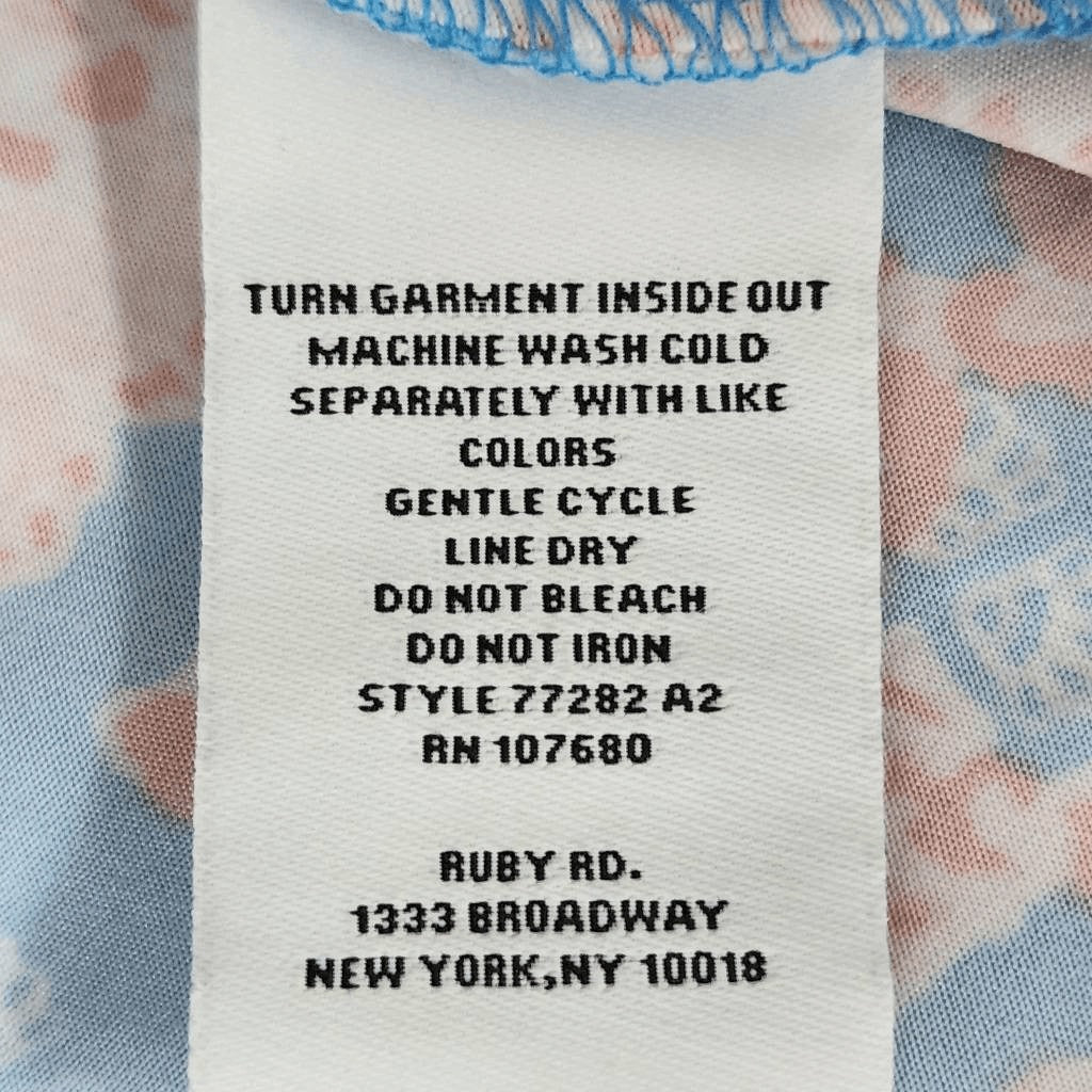 Ruby Rd. Blue Floral Print Knee-Length Shift Dress Size 2X Summer Floral Dress