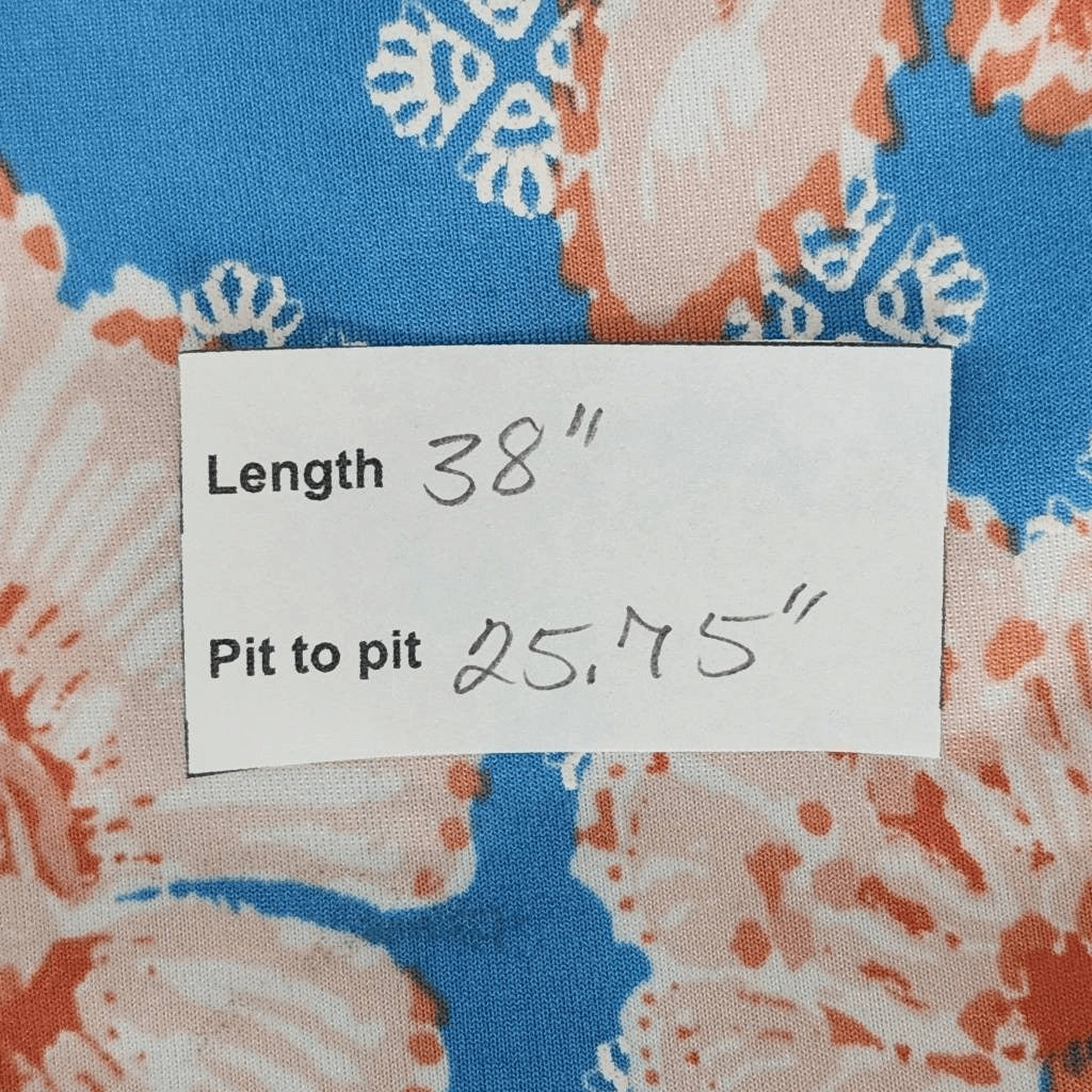 Ruby Rd. Blue Floral Print Knee-Length Shift Dress Size 2X Summer Floral Dress