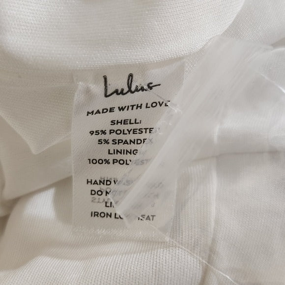 Lulus Ruffle Halter White Wide Leg Jumpsuit Size Medium New