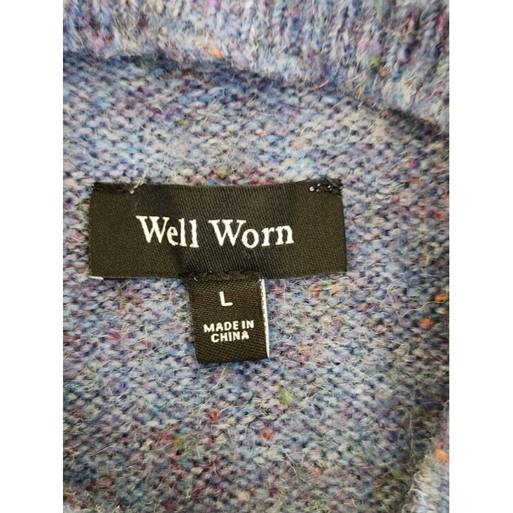 Well Worn Blue Mock Neck Sweater Size Large