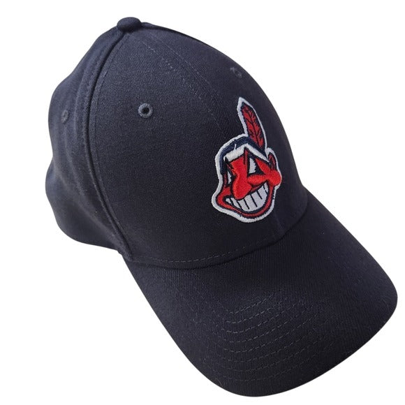 New Era MLB Cleveland Indians Black Fitted Baseball Hat Medium/Large