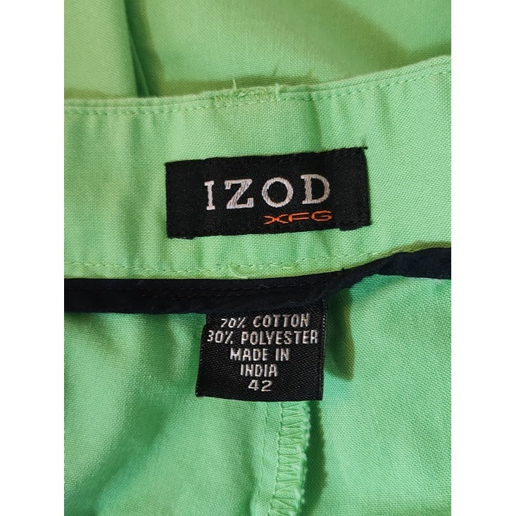 Izod Green Golf Tee Embroidered Shorts Size 42
