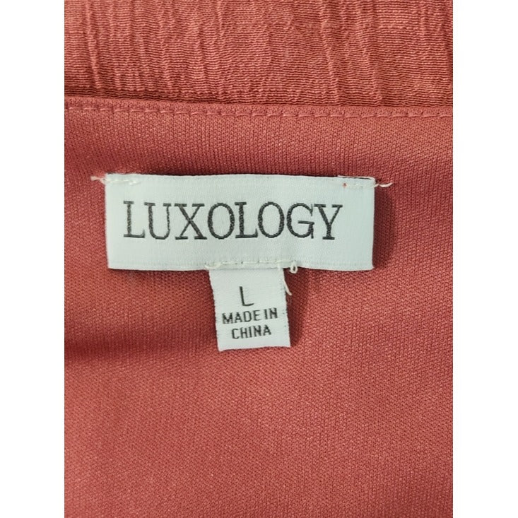 Luxology Dusty Pink Tiered Maxi Dress Size Large Wedding Guest Dress