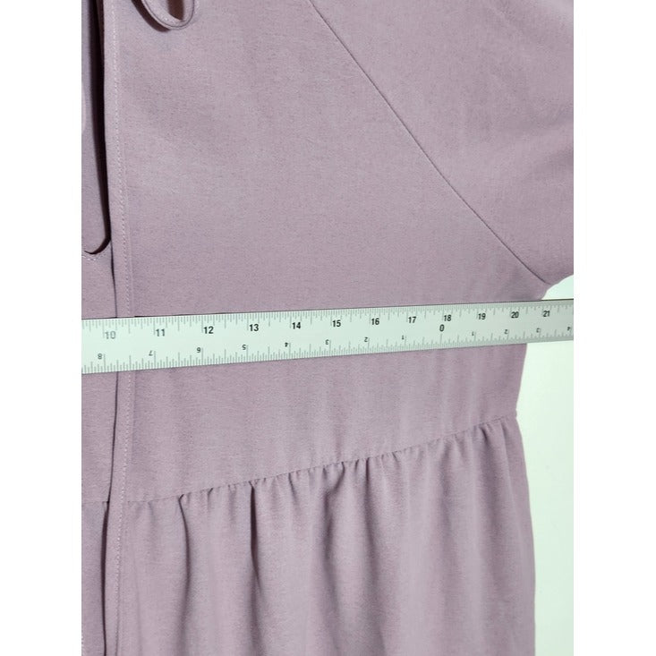Shein Purple Tiered Long-Sleeve Smocked Neck Dress Size XL