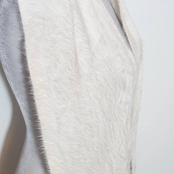 Cejon Cream Faux Fur Scarf with Fringe 8 x 74