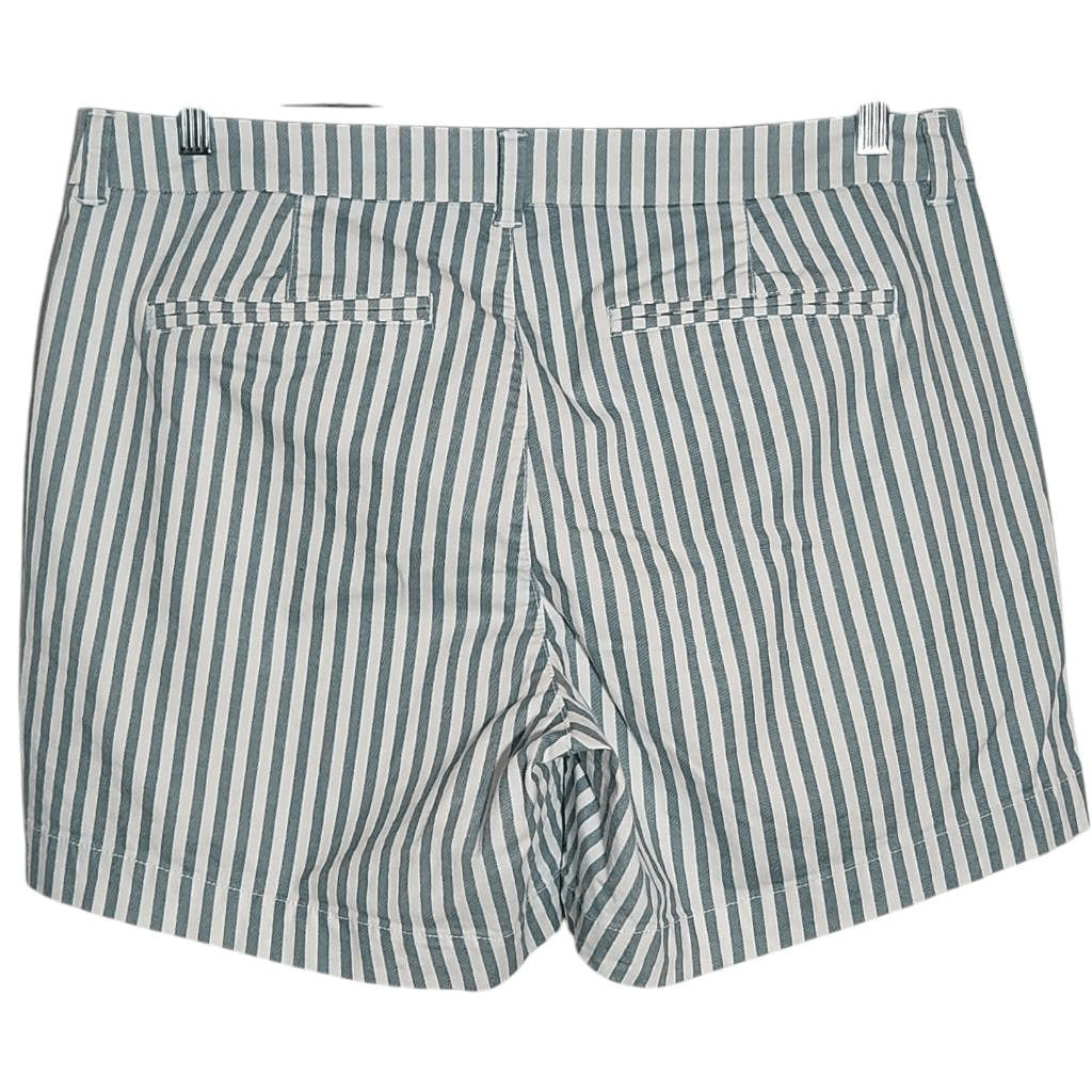 Old Navy Green Stripe Chino Shorts Size 16 Green and White Stripe Preppy Shorts
