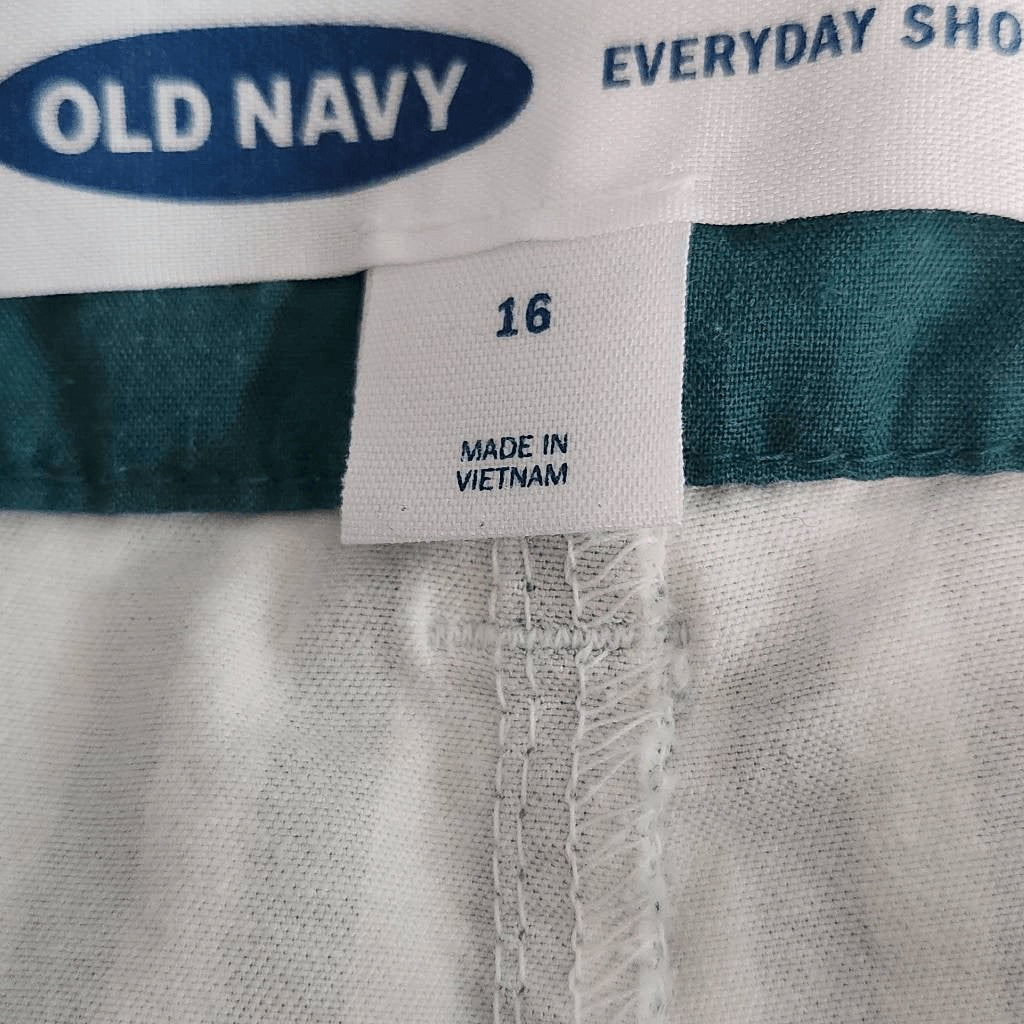 Old Navy Green Stripe Chino Shorts Size 16 Green and White Stripe Preppy Shorts