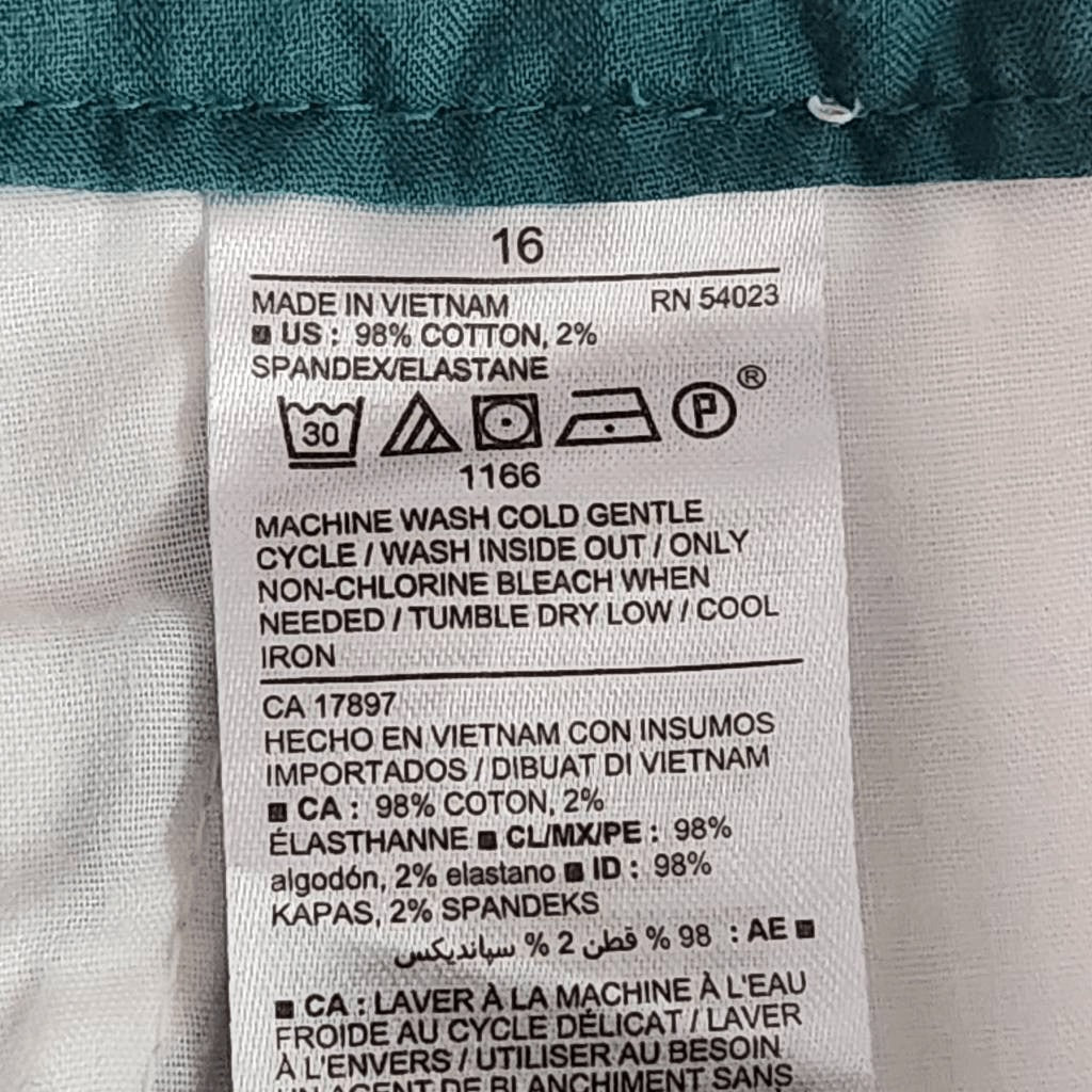 Old Navy Green Stripe Chino Shorts Size 16 Green and White Stripe Preppy Shorts