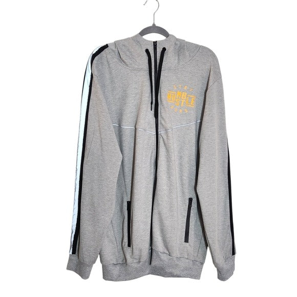 Riflessi Gray Graphic Zip-Up Sweatshirt Sixe 3XL