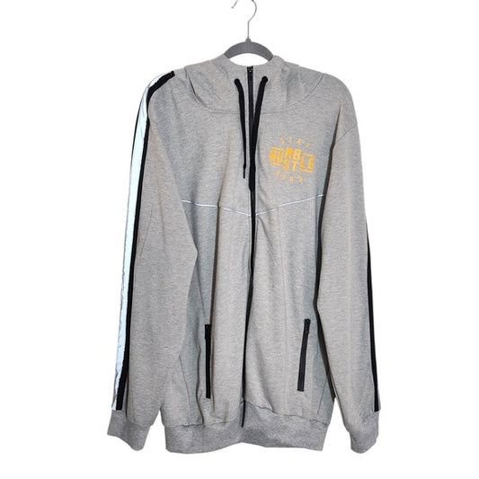 Riflessi Gray Graphic Zip-Up Sweatshirt Sixe 3XL