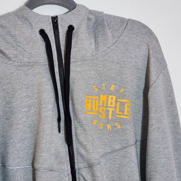 Riflessi Gray Graphic Zip-Up Sweatshirt Sixe 3XL