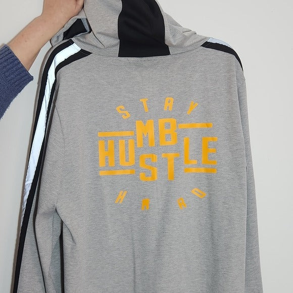 Riflessi Gray Graphic Zip-Up Sweatshirt Sixe 3XL